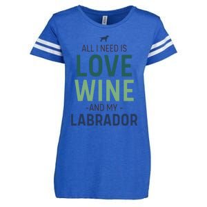 Valentine's Day Wine Lover And Labrador Dog Owner Gift Enza Ladies Jersey Football T-Shirt