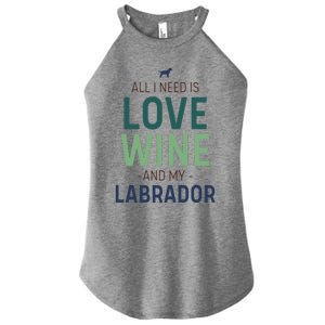 Valentine's Day Wine Lover And Labrador Dog Owner Gift Women's Perfect Tri Rocker Tank