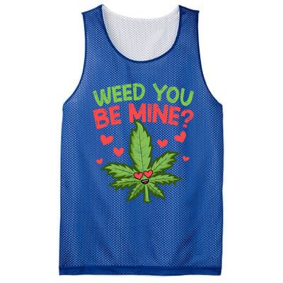 Valentine's Day Weed You Be Mine Cute Weed Marijuana Hearts Funny Gift Mesh Reversible Basketball Jersey Tank