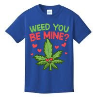 Valentine's Day Weed You Be Mine Cute Weed Marijuana Hearts Funny Gift Kids T-Shirt