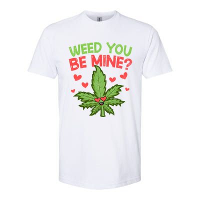 Valentine's Day Weed You Be Mine Cute Weed Marijuana Hearts Funny Gift Softstyle CVC T-Shirt