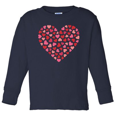 Valentines Day Women Red Pink Hearts Love Toddler Long Sleeve Shirt