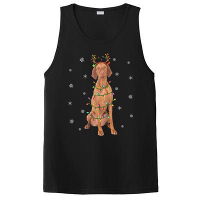 Vizsla Dog Xmas Lighting Reindeer Hat Vizsla Christmas Gift PosiCharge Competitor Tank