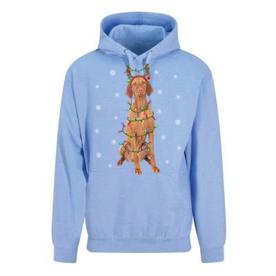 Vizsla Dog Xmas Lighting Reindeer Hat Vizsla Christmas Gift Unisex Surf Hoodie