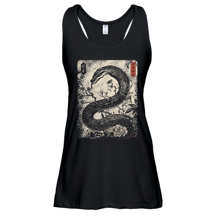 Vintage Distressed Year Of The Snake 2025 Chinese New Year Ladies Essential Flowy Tank