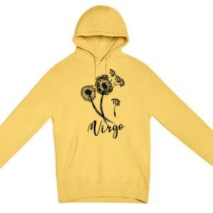 Virgo Dandelion Zodiac Sign Floral Horoscope Gift Premium Pullover Hoodie