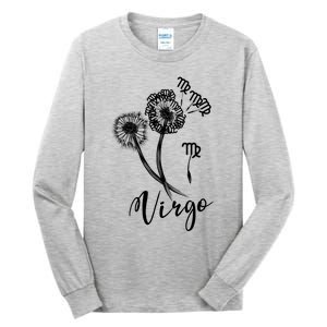 Virgo Dandelion Zodiac Sign Floral Horoscope Gift Tall Long Sleeve T-Shirt