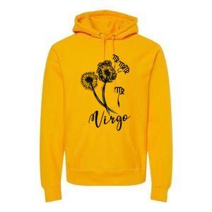 Virgo Dandelion Zodiac Sign Floral Horoscope Gift Premium Hoodie