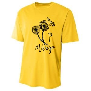 Virgo Dandelion Zodiac Sign Floral Horoscope Gift Performance Sprint T-Shirt