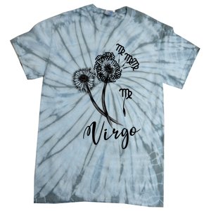 Virgo Dandelion Zodiac Sign Floral Horoscope Gift Tie-Dye T-Shirt