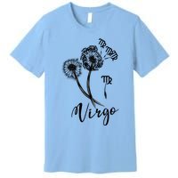 Virgo Dandelion Zodiac Sign Floral Horoscope Gift Premium T-Shirt