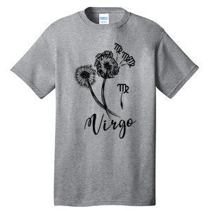 Virgo Dandelion Zodiac Sign Floral Horoscope Gift Tall T-Shirt