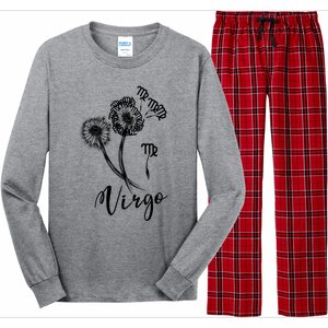 Virgo Dandelion Zodiac Sign Floral Horoscope Gift Long Sleeve Pajama Set