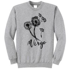 Virgo Dandelion Zodiac Sign Floral Horoscope Gift Tall Sweatshirt