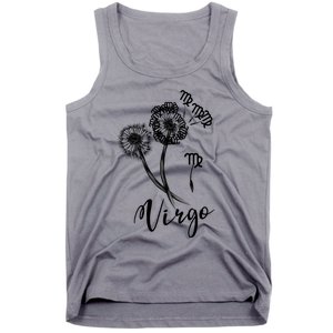 Virgo Dandelion Zodiac Sign Floral Horoscope Gift Tank Top