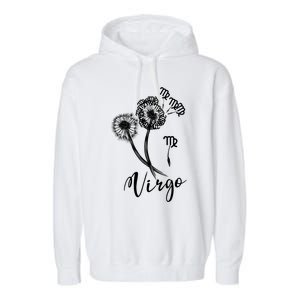 Virgo Dandelion Zodiac Sign Floral Horoscope Gift Garment-Dyed Fleece Hoodie