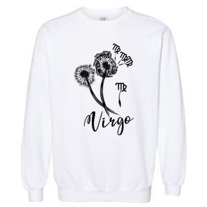 Virgo Dandelion Zodiac Sign Floral Horoscope Gift Garment-Dyed Sweatshirt