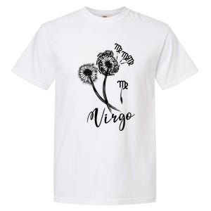 Virgo Dandelion Zodiac Sign Floral Horoscope Gift Garment-Dyed Heavyweight T-Shirt