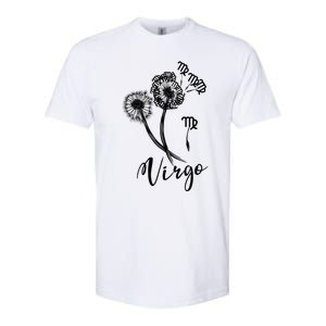 Virgo Dandelion Zodiac Sign Floral Horoscope Gift Softstyle CVC T-Shirt