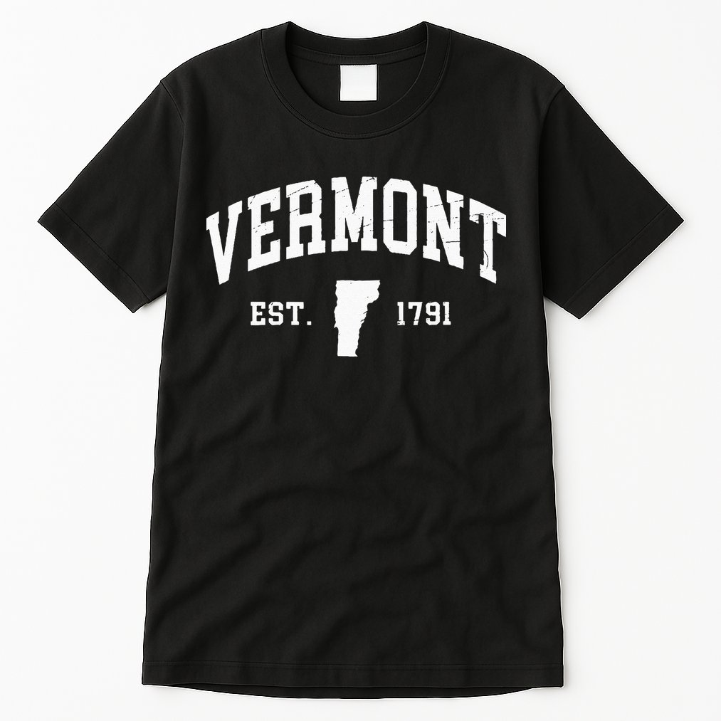 Vermont Est 1791 Distressed Worn Design Classic Tall T-Shirt