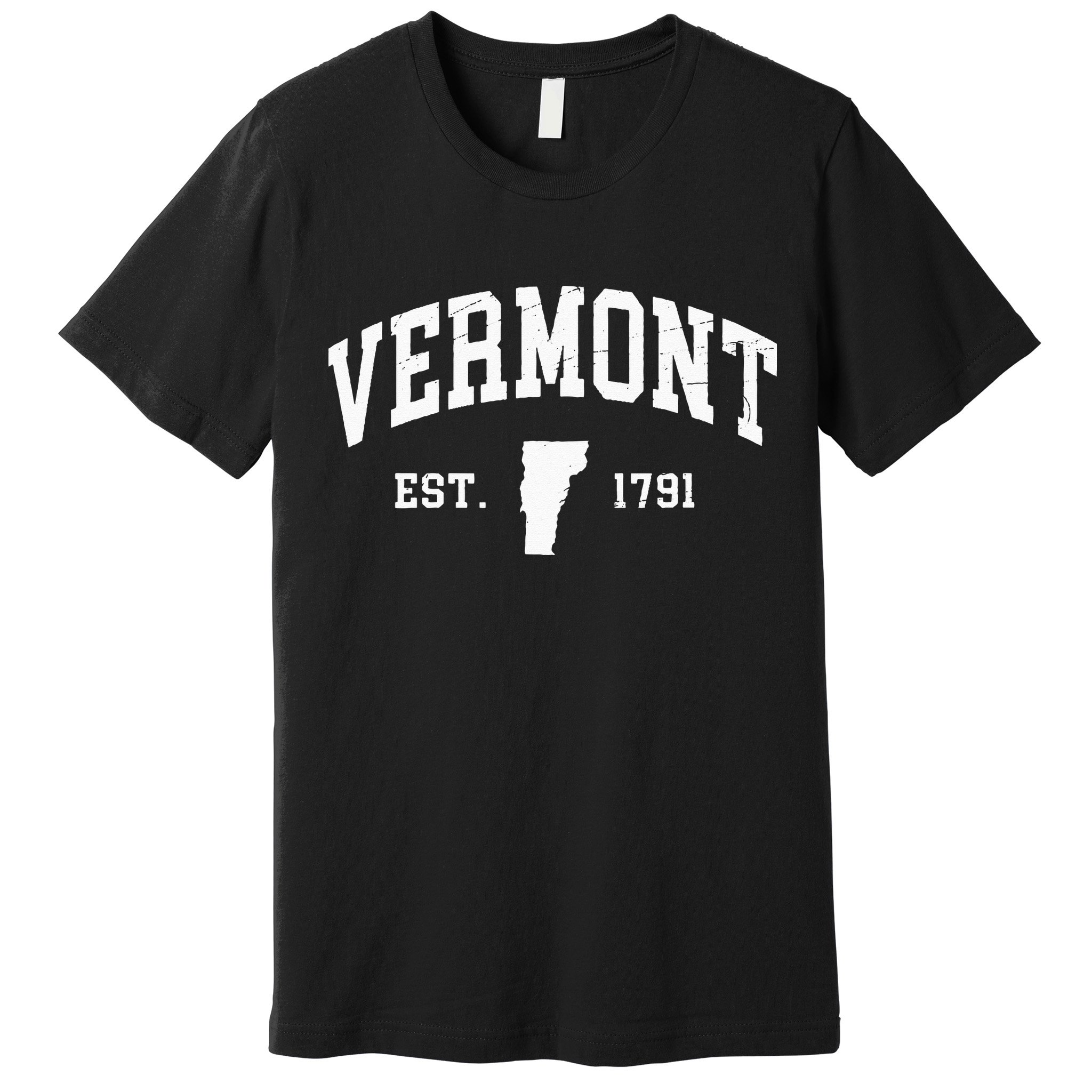 Vermont Est 1791 Distressed Worn Design Classic Premium T-Shirt