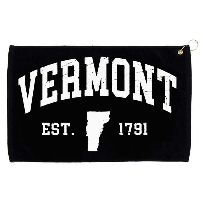 Vermont Est 1791 Distressed Worn Design Classic Grommeted Golf Towel