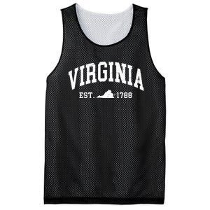 Virginia Est 1788 Distressed Worn Design Classic Mesh Reversible Basketball Jersey Tank