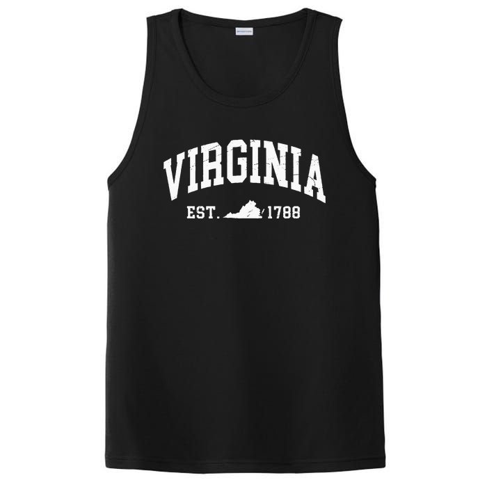 Virginia Est 1788 Distressed Worn Design Classic PosiCharge Competitor Tank