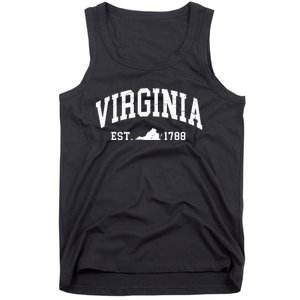 Virginia Est 1788 Distressed Worn Design Classic Tank Top