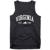 Virginia Est 1788 Distressed Worn Design Classic Tank Top