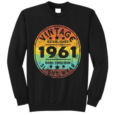 Vintage Established 1961 62nd Birthday Party Retro Tall Sweatshirt