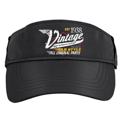 Vintage Est 1938 Top Notch Old Style Dad Gift 85th Birthday Adult Drive Performance Visor