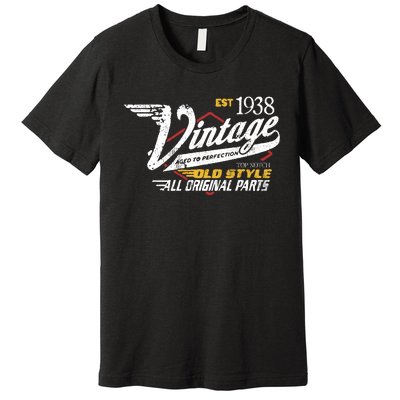 Vintage Est 1938 Top Notch Old Style Dad Gift 85th Birthday Premium T-Shirt