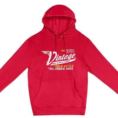 Vintage Est 1959 Top Notch Old Style Dad Gift 64th Birthday Premium Pullover Hoodie