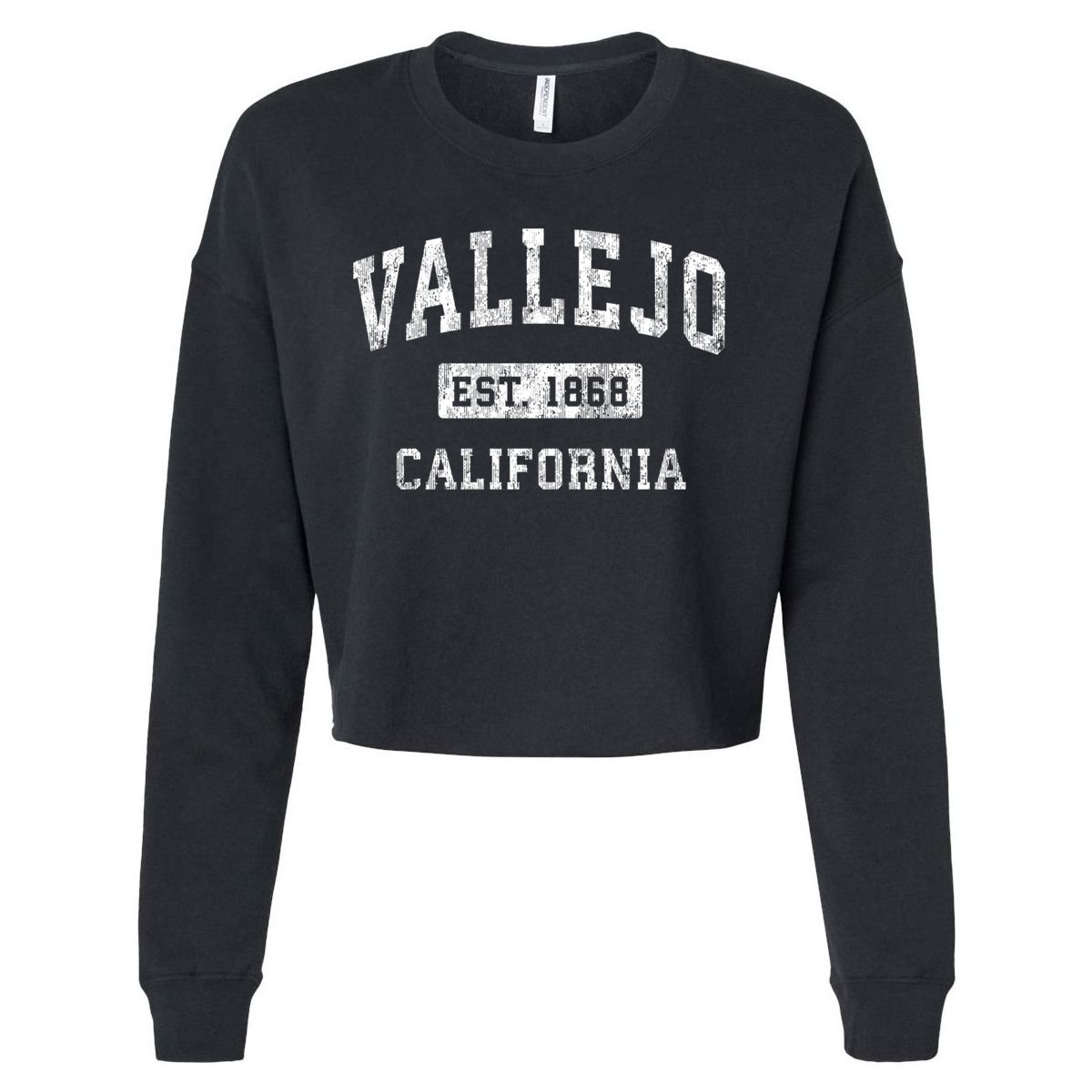 Vallejo Est 1868 California Ca Vintage Established Sports Design Cropped Pullover Crew