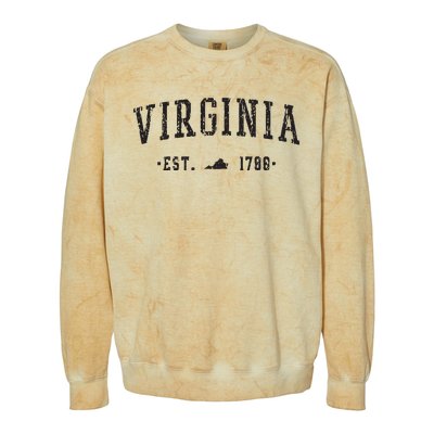 Virginia Est 1788 State Of Virginia Gift Colorblast Crewneck Sweatshirt