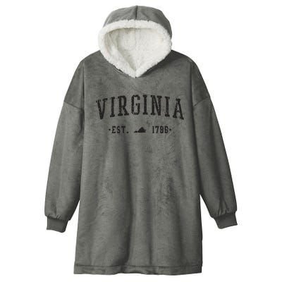 Virginia Est 1788 State Of Virginia Gift Hooded Wearable Blanket