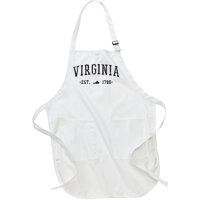 Virginia Est 1788 State Of Virginia Gift Full-Length Apron With Pockets