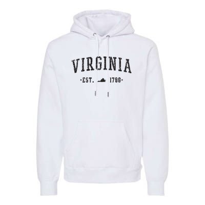 Virginia Est 1788 State Of Virginia Gift Premium Hoodie