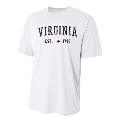 Virginia Est 1788 State Of Virginia Gift Performance Sprint T-Shirt