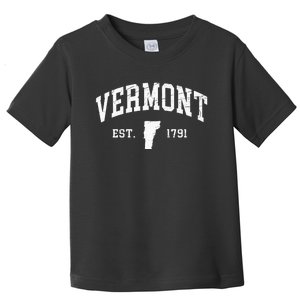 Vermont Est. 1791 Distressed Worn Design Classic Toddler T-Shirt