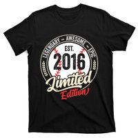 Vintage Est 2016 Limited Edition Birthday Baseball Player T-Shirt