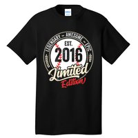 Vintage Est 2016 Limited Edition Birthday Baseball Player Tall T-Shirt