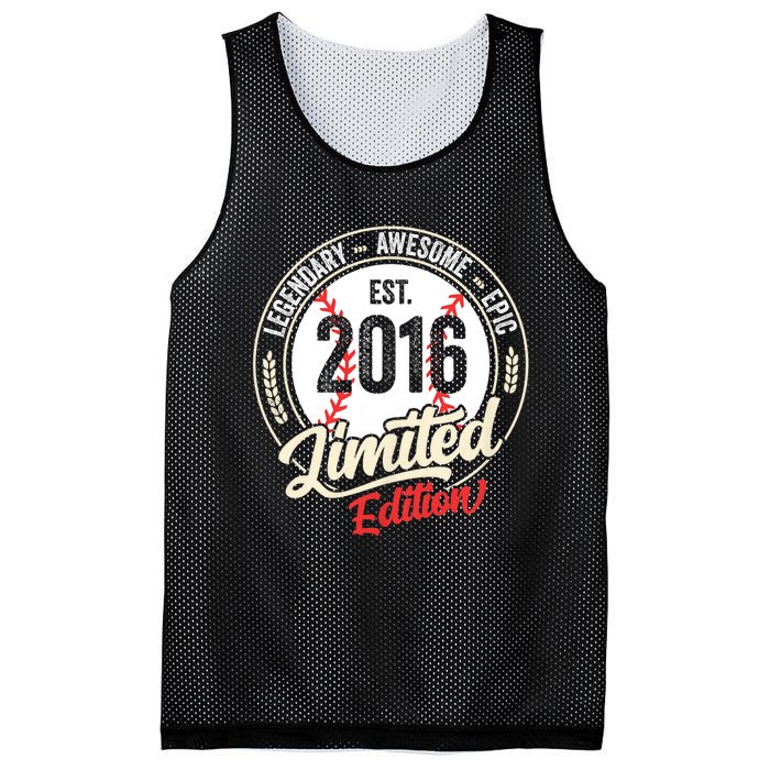 Vintage Est 2016 Limited Edition Birthday Baseball Player Mesh Reversible Basketball Jersey Tank