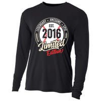 Vintage Est 2016 Limited Edition Birthday Baseball Player Cooling Performance Long Sleeve Crew