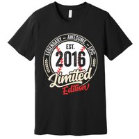 Vintage Est 2016 Limited Edition Birthday Baseball Player Premium T-Shirt