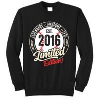 Vintage Est 2016 Limited Edition Birthday Baseball Player Tall Sweatshirt