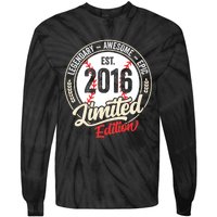 Vintage Est 2016 Limited Edition Birthday Baseball Player Tie-Dye Long Sleeve Shirt