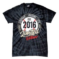 Vintage Est 2016 Limited Edition Birthday Baseball Player Tie-Dye T-Shirt