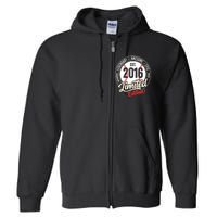 Vintage Est 2016 Limited Edition Birthday Baseball Player Full Zip Hoodie